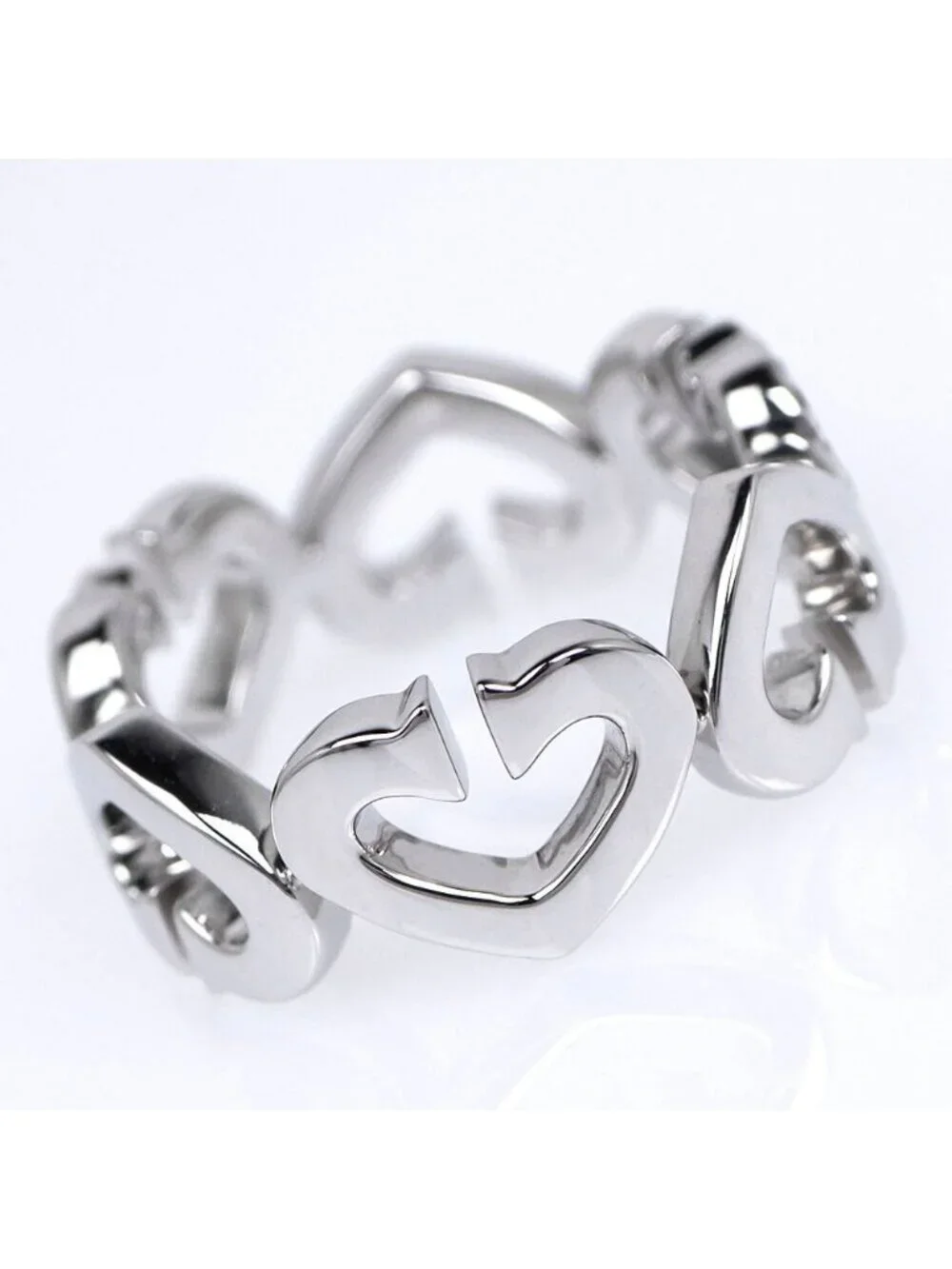 Cartier C Heart Ring 18k White Gold Diamond